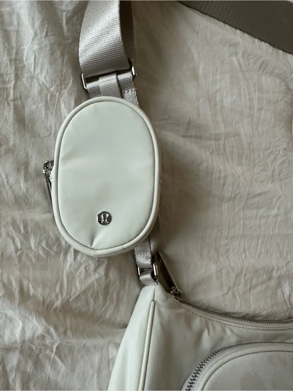 lululemon athletica White Crossbody Bag with Detachable Mini Pouch